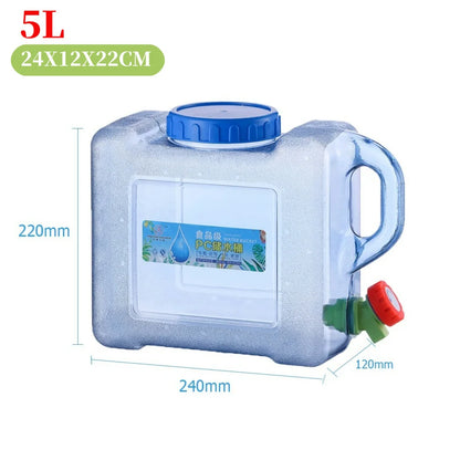 5 L Water Container with Faucet Water Carrier Canister Large Capacity Water Bottle Water Can Bucket Food Grade Water Container