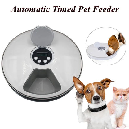 Automatic Pet Feeder Timing Feeder 6 Meals 6 Grids Cat Dog Electric Dry Food Dispenser Accessories Smart Control Pet Feeder