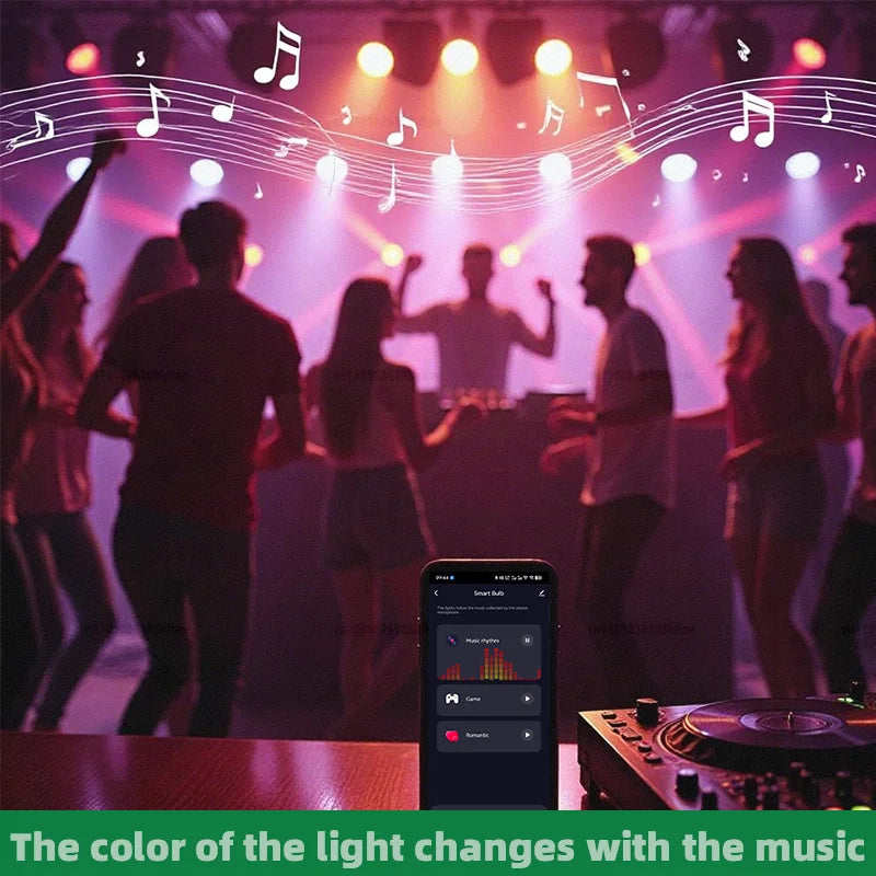 Tuya Bluetooth Smart Light Bulb LED RGBCW E27 E14 GU10 Timed Group Control For Multiple Scene Modes Music Mode 9W 5W