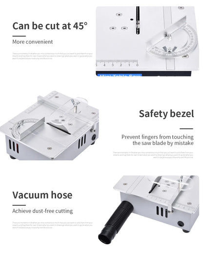 Mini Table Saw for Model Making and Crafts Compact Table Saw Benchtop Saw DIY Bench Saw Desktop Cutting Tool Hobby Saw