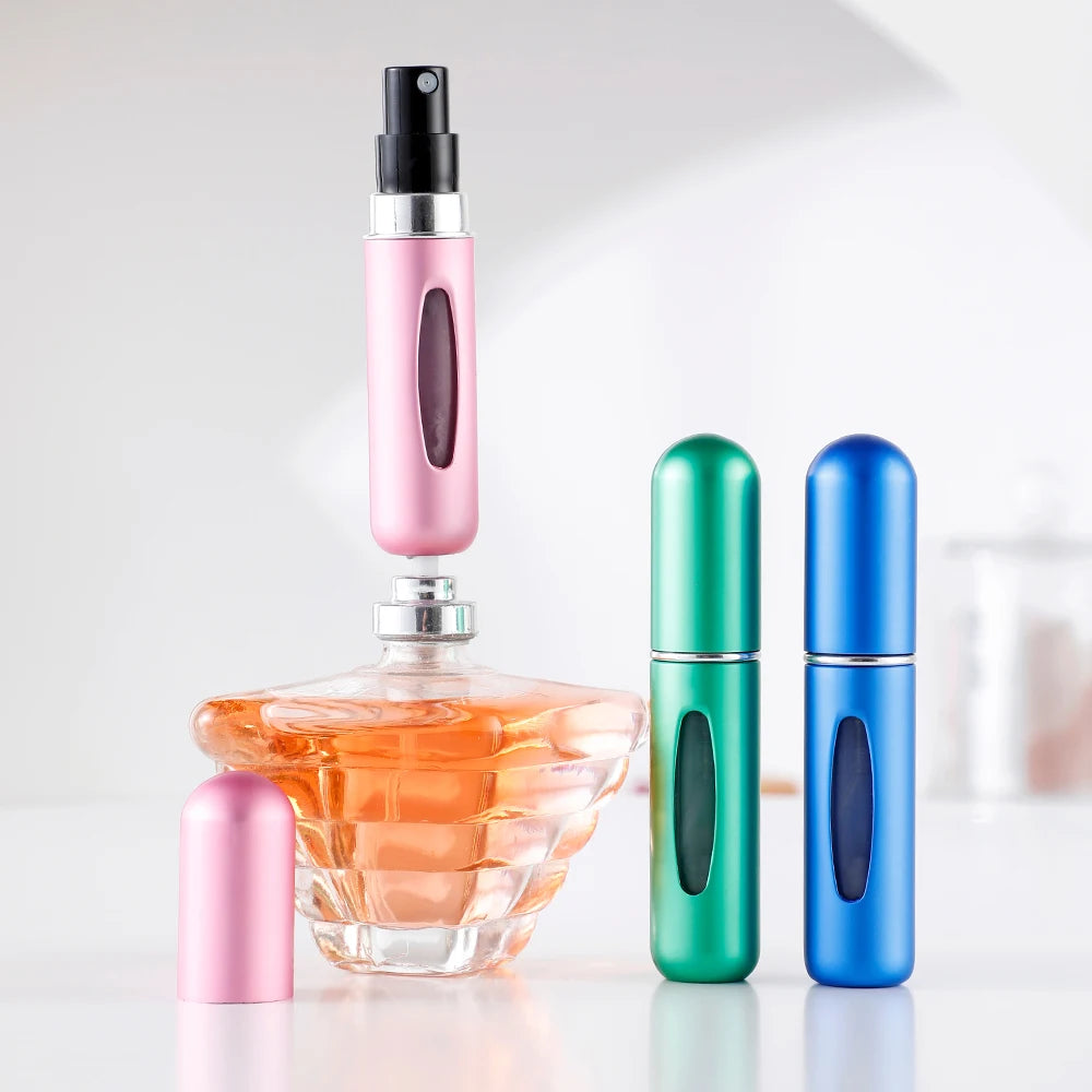 6Pcs Portable Spray Bottle Travel Suit 5ml Self-priming Bottom Filling Perfume Bottles Set