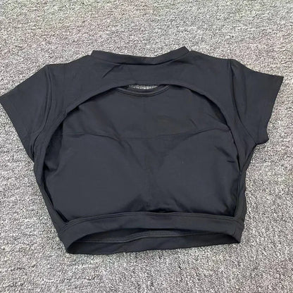 New Sports Shirts Breathable Workout Sportswear Fitness Backless Yoga Clothing Chest Pads Sport Crop Tops Gym Top Women