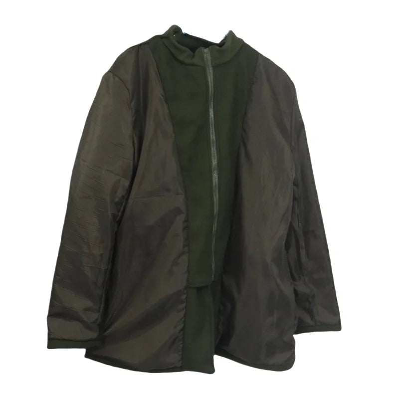 New Woolen Mens Coat Medium and Long Zipper Jacket Large Size Fake Two-piece Set Cardigan for Men