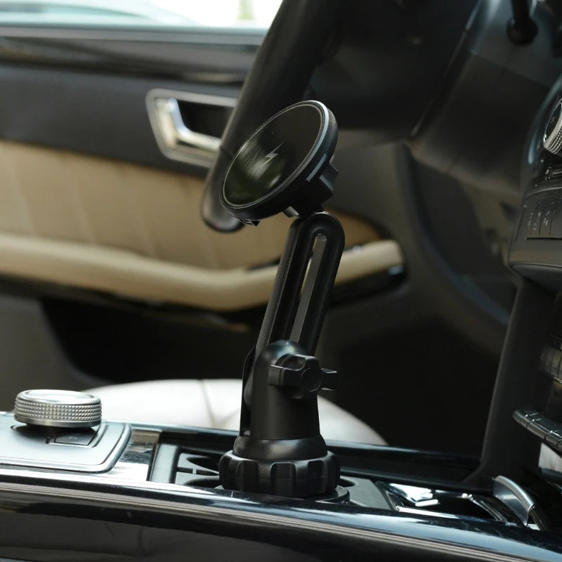 15W Magnetic Wireless Car Mount For MagSafe Cup Holder Car Phone Mount For IOS Phone 12/13/14