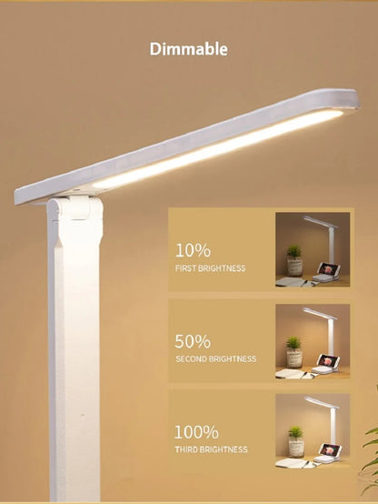 LED Table Lamp Eyes Protection Touch Dimmable LED Reading Light Student Dormitory Bedroom Reading USB Rechargable Desk Lamp