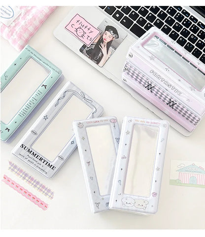 Kawaii Slim Cards Photocard Album 4grid Cards Collect Book Decoration Stickers Storage Stationary