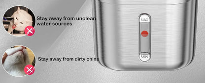 Cat Water Fountain Stainless Steel Pet Water Fountain for Cats Inside 1Filters&Ultra-Quiet Pump 2.2L/73oz Dog Pet Water Fountain