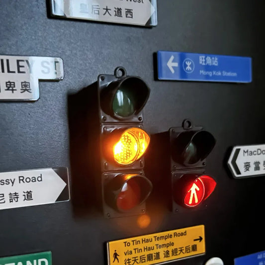 INS Glowing Magnetic Fridge Stickers Light Traffic Light Luminous Light Box Creative Refrigerator Sticker Magnets Home Decor