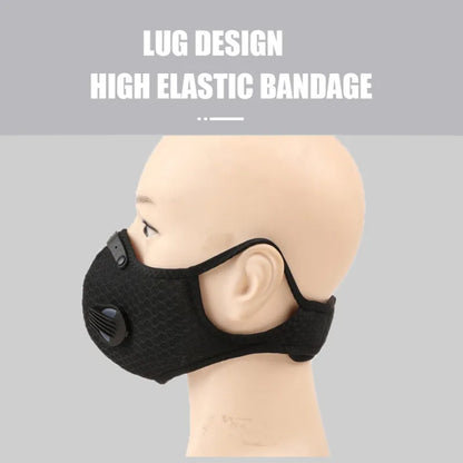 Activated Carbon Outdoor Sports Mask  PM2.5 Anti-Pollution Washable Sports Mask Outdoor Sports Training  Cycling Mask