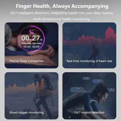 Smart Ring Women Health Tracker Heart Rate Blood Oxygen Photo Control Brush Tiktok Waterproof Multi-sport Modes Men Fitness Ring