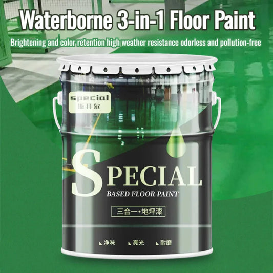 3 in1 Cement Floor Paint Floor Abrasion Resistant Waterborne Epoxy Floor Paint No Maintenance Bright Colors Workshop Floor Paint