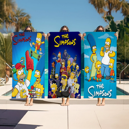 THE S-SIMPSONS Anime Cartoon Beach Towel Cute Kawaii Room Decor Bath Girls Children Hand Towels For Bathroom Shower