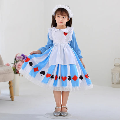 Girl Alice Costume Halloween Maid Lolita Dress Kids Cosplay Servant Family Party Fancy Clothing New Arrival