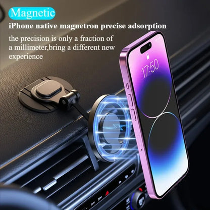 Magnetic Car Phone Holder All-Metal 1040° Rotation Cell Phone Stand For Magsafe iPhone 16 15 14 13 12 Pro Max Dashboard Mount
