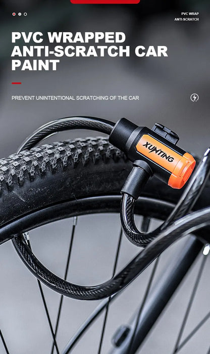 Xunting Bike Lock Coiled Secure Keys Bike Cable Lock with Mounting Bracket Weathproof Anti Theft Scooter Bicycle Lock