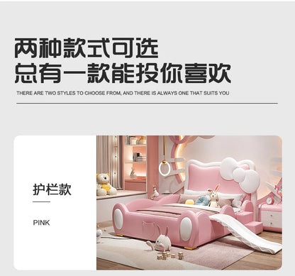 150X200cm Modern Childrens cartoon girl princ ess bed pink queen size bed frame full  double bed complete bedroom furniture