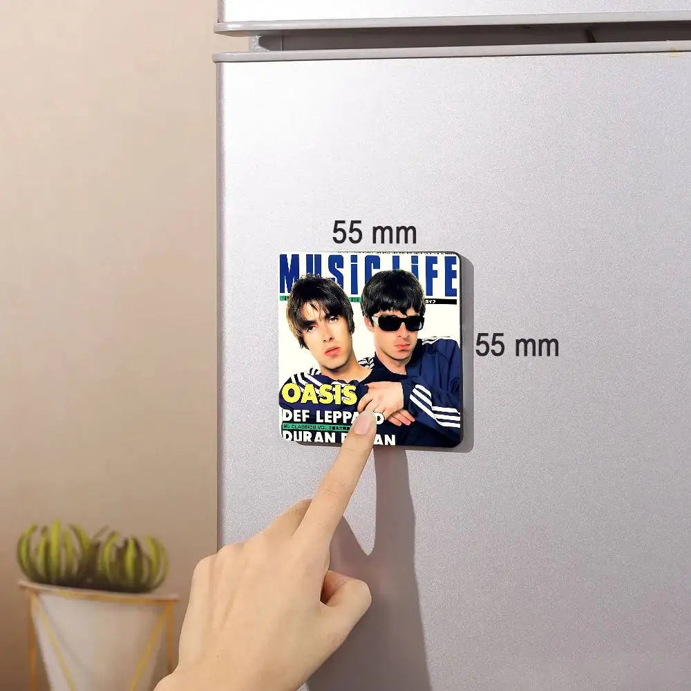 Rock O-Oasis Band  Fridge Magnet Photo Personalized For Office Family Kitchen Refrigerator Friends Gift Holiday Decor