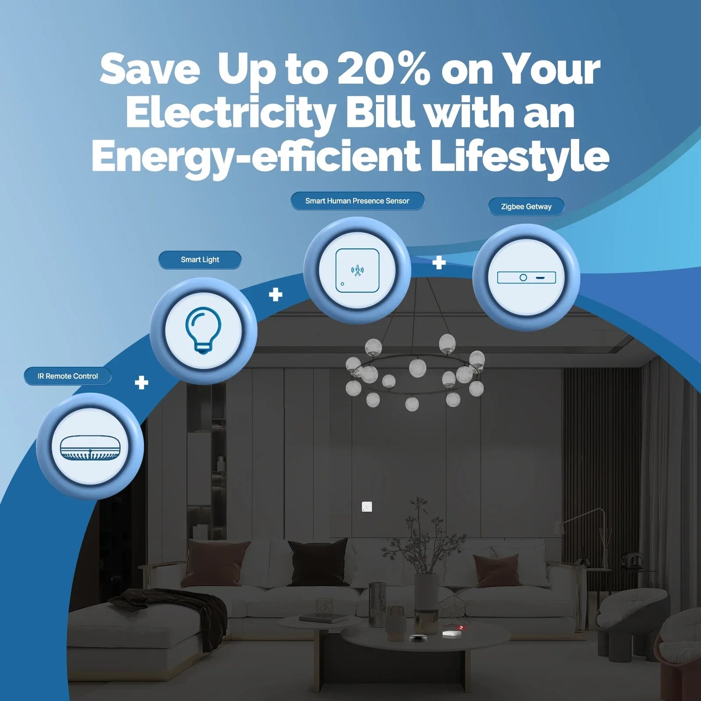 MOES Smart Presence Sensor WiFi/ZigBee, Human Motion & Motionless Detection, Light Sensor, App Alerts, Wired Install