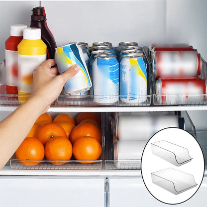 Fridge Storage Organizer Bins Can Drink Dispenser Holder Kitchen Refrigerator Freezer Clear Food Pantry Storage Rack