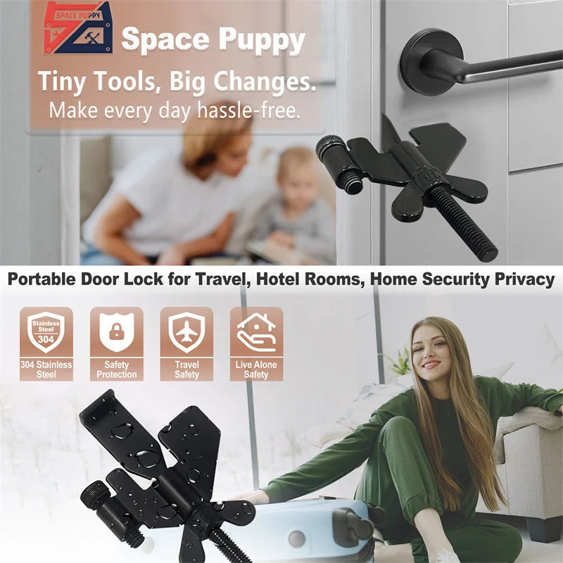 Portable Door Lock Travel Hotel Self-Defense Anti-Theft Stopper Safe Latch  Accommodation Door Stopper Door Lock Security Door