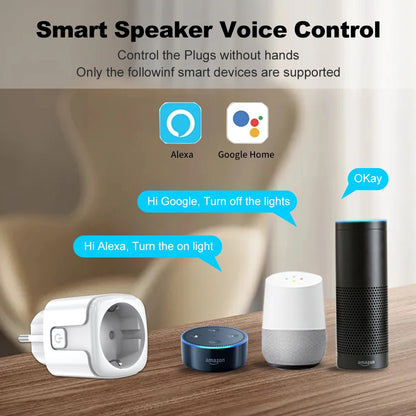 Zigbee2MQTT EU Smart Plug 20A Smart Socket With Power Monitoring Timing Function APP Voice Control Home Assistant