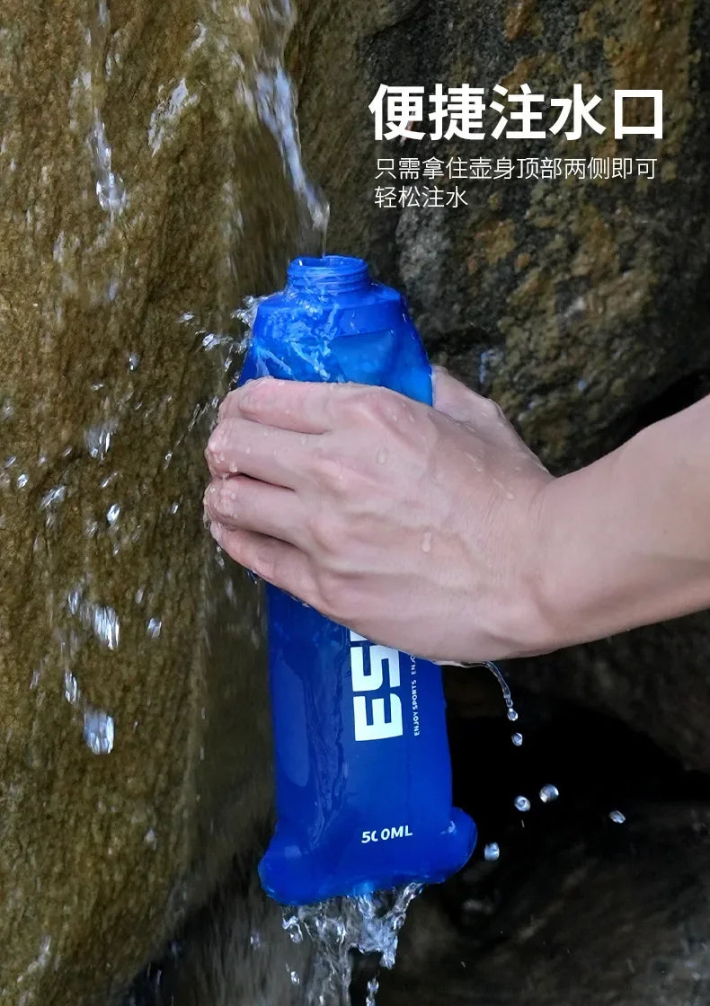 500ml Outdoor Sport Camping Running Sport Bicycle Soft Water Bottle Folding TPU Soft Flask Water Bag