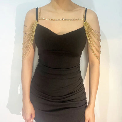 sexy body jewelry For  Women Fashion Metal Aluminum Shoulder Chain Bras Dress Accessories Festive Gift