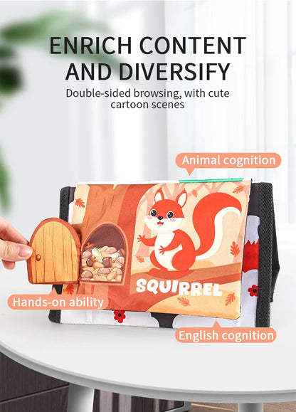 Funny Black and White Baby Cloth Book Early Educational Montessori Toy for Children Newborn Tummy Time Mirror Toys