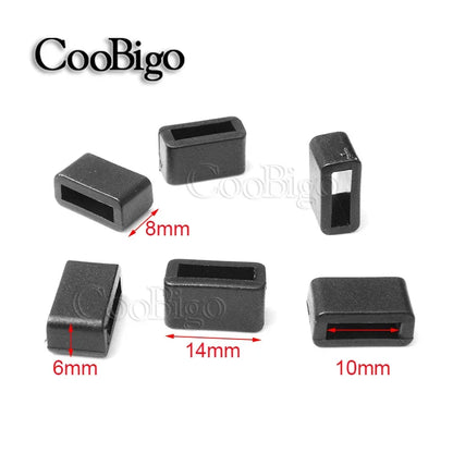10pcs/pack Black Plastic Belt Loop Keeper Square Loop Buckles Belt Harness Backpack Straps