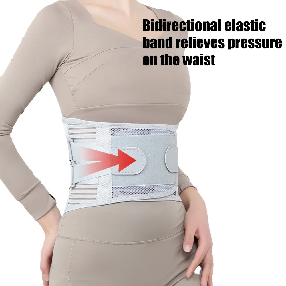 New Back Braces for Lower Back Pain, Lumbar Support for Men and Women, Breathable Soft Mesh Fabric and 5 Stays All-round Support