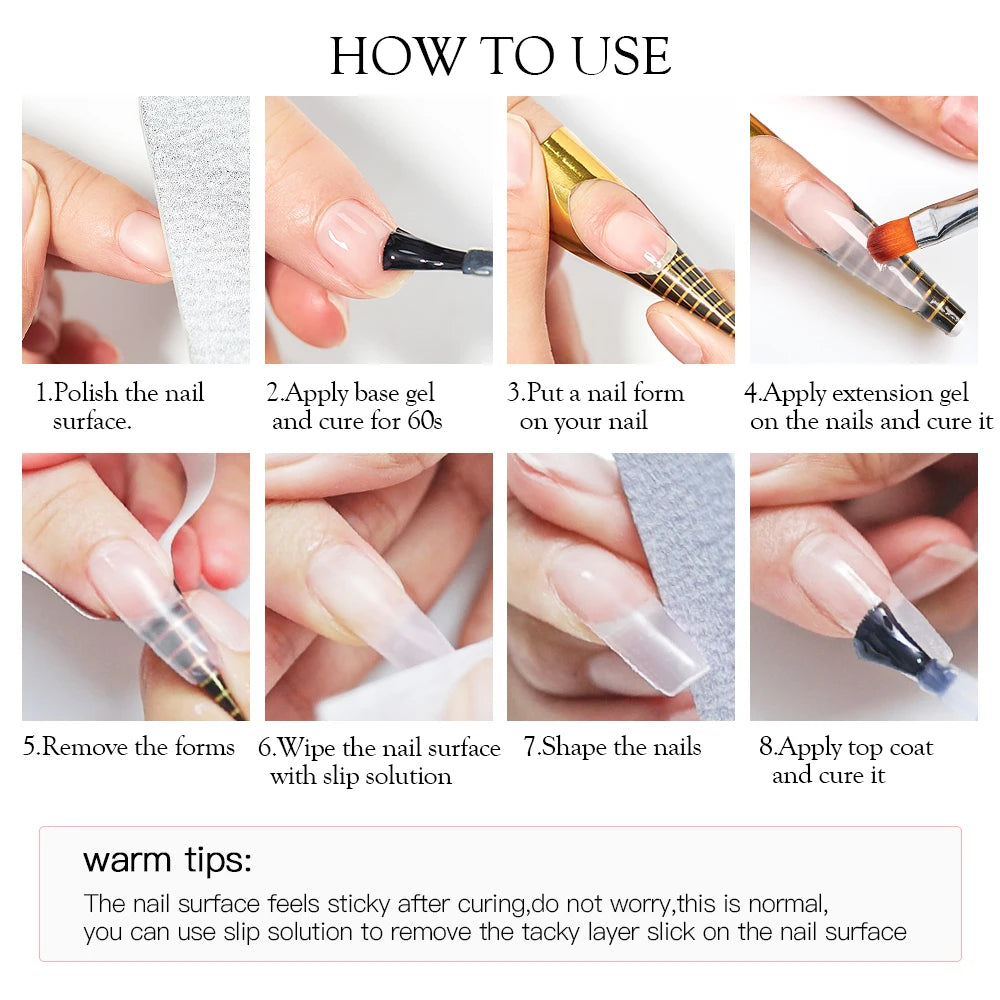 Baby Boomer Extension Nail Gel Set UV Builder Ombre Nails Camouflage Quick Extension Gel Extended Nails Art Gel Kits Manicure