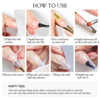 Baby Boomer Extension Nail Gel Set UV Builder Ombre Nails Camouflage Quick Extension Gel Extended Nails Art Gel Kits Manicure