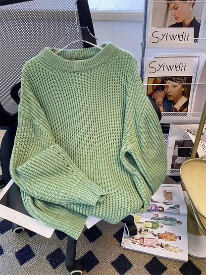 Syiwidii Oversized Sweaters for Women Knit Pullover Spring Autumn Winter Long Sleeve Causal Fashion Elegant Ladies Loose Jumpers