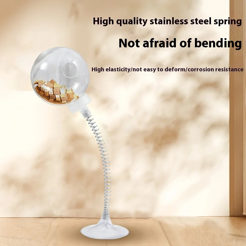 Interactive cat snack dispenser toys transparent food stuffing balls cat toys