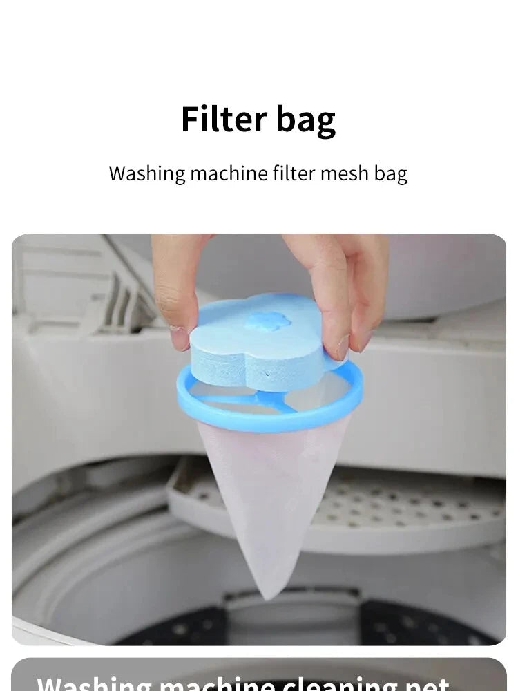 Plum Blossom Washing Machine Filter Remove Dirty Hair Mesh Yarn Laundry Reusable Ball Pet Fur Lint Hair Catcher Clothe Cleaning