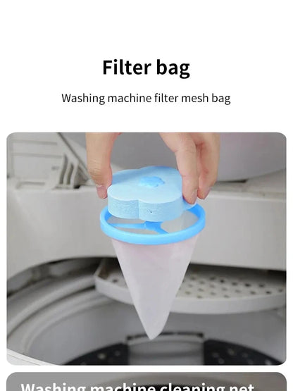 Plum Blossom Washing Machine Filter Remove Dirty Hair Mesh Yarn Laundry Reusable Ball Pet Fur Lint Hair Catcher Clothe Cleaning