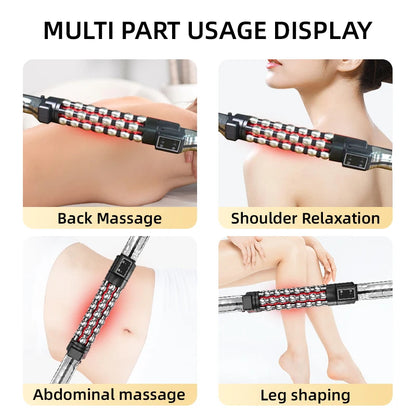 Relaxed Red Light Heated Massage Device 36W Roll Massager 360 Rotating Inner Ball Roller For Whole Body Anti Cellulite