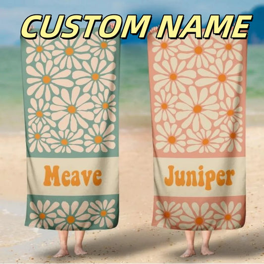 Custom Beach Towels Name Personalized Absorbent Bath Towels Anti-sand Summer Seaside Pool Towel Festival Gifts DAD MOM Family