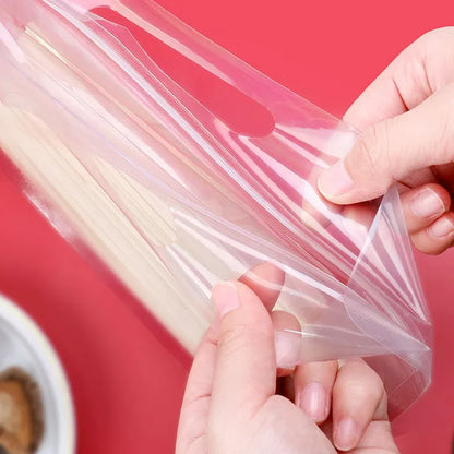 500Pcs/Lot Wide Mouth Transparent Resealed Ziplock Stand Up Pouches Reusable Snack Nut Bean Rice Grains Food Bag with Handle