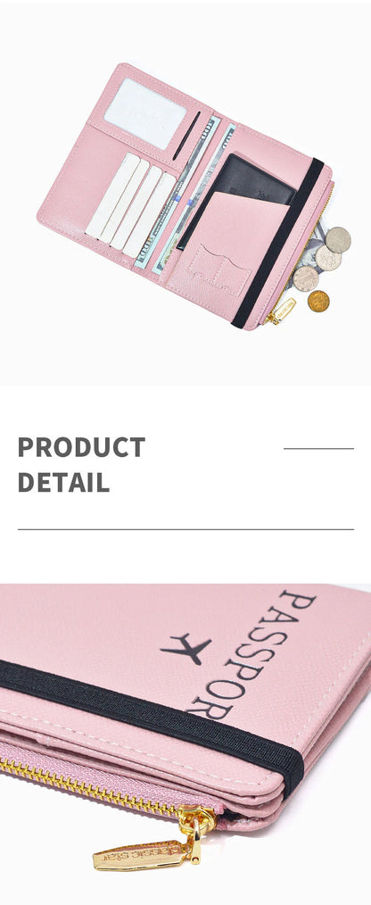 RFID Blocking Passport Wallets Zipper Waterproof Wallet  Hand holder Anti-Theft Cell Phone Purse Travel Accessories