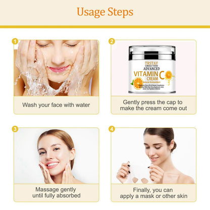 Vitamin C Cream, Vitamin C Face Cream With Nicotinamide & Hyaluronic Acid,