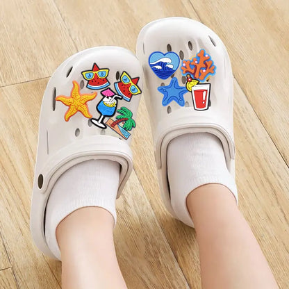 35/30 Pcs Shoe Charms for Crock Clogs Cute Cartoon Shoe Charms Lovely Shoe Accessories Summer Fashion Shoe Charms