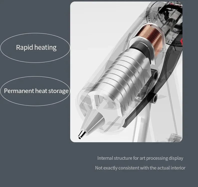 Mini Cordless Hot Melt Glue Gun, High Temperature Electric Repair Tool, DIY Power Tools, Plug-in Household, 10W, 80W, 7mm, 11mm