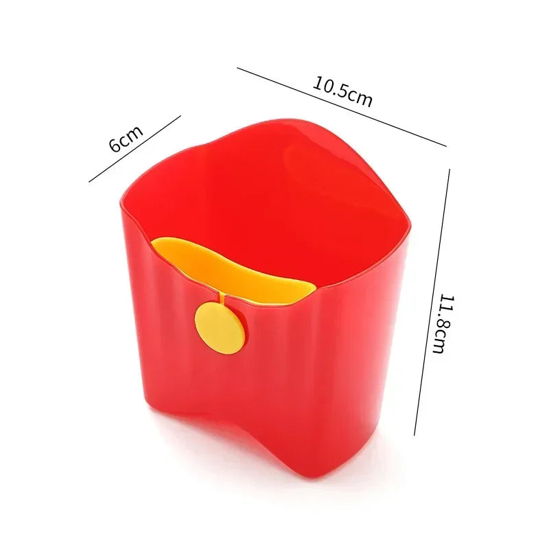 Portable Plastic French Fries Cup Snack Organizer Food Grade PP Salad Cup Square Salad Bowl