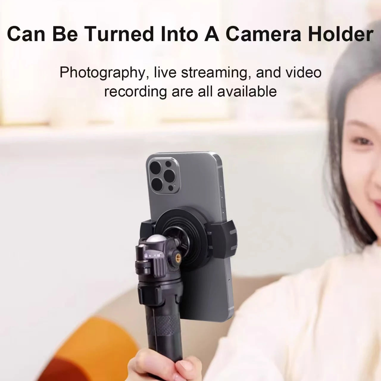 Magnetic Phone Clamp for Magnet Car Phone Holder Universal Mounts Cycling Cellphone Clip Quick Lock Release/Attach/Detach