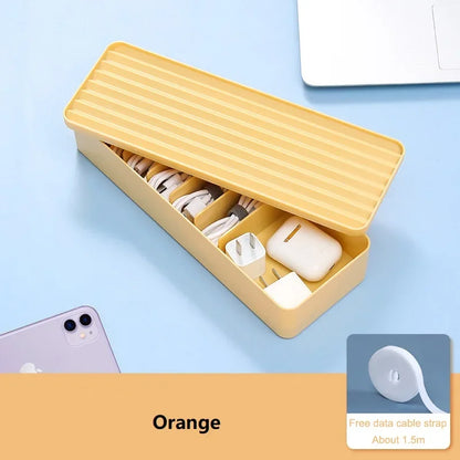 Cable Storage Box Dustproof Power Cable Storage  Wire Manager  Desktop Charging Cable Collect Box