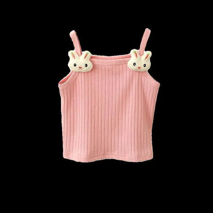Baby Girls T-shirts  Kids Summer Sleeveless Tops Vest  Girls Cute Halter Tops Tees Children Clothing 1-7 Year Girls Top