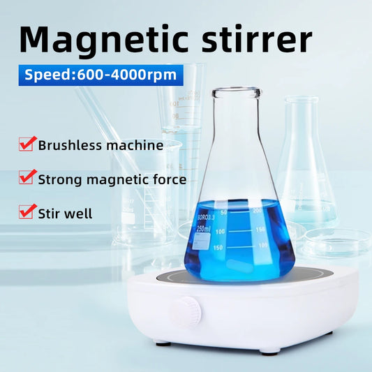 Magnetic Stirrer Mini Lab Stir Mixer Portable Stirrer Plate with Stir Bar 1L 600-4000RPM for Laboratory EU Plug