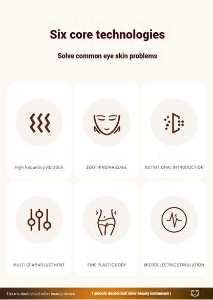 Electric Facial Roller Massager - EMS Microcurrent V-Shape Lifting Device for Face Contouring, Anti-Aging Skin Care & Hydration