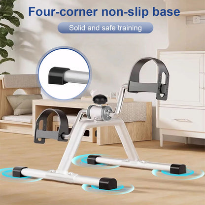 Mini Foldable Foot Pedal Exerciser with Adjustable Resistance Arm Leg Exercise Bike Under Desk Bike for Indoor Physical Therapy